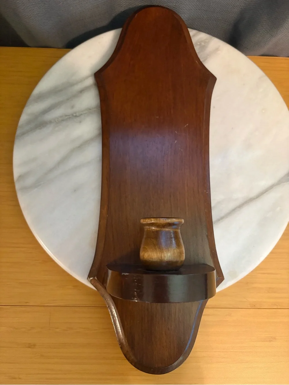 Wooden Wall Sconce Candle Holder - Warm Brown